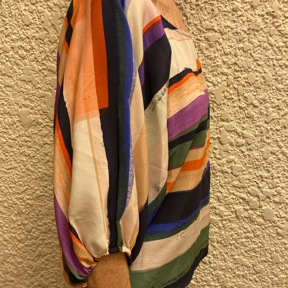 Maeve size small Anthropologie blouse in stripe watercolor print - Picture 4 of 6